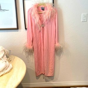 Super foxy ostrich feather duster knit cardigan